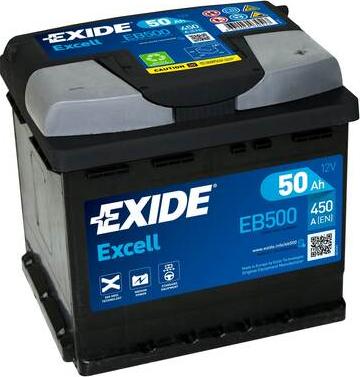 Exide EB500 - Startera akumulatoru baterija xparts.lv