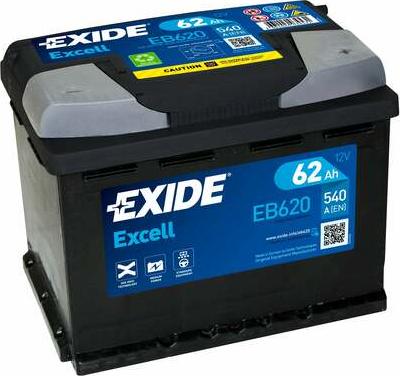 Exide EB620 - Стартерная аккумуляторная батарея, АКБ xparts.lv