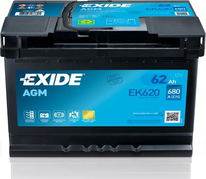 Exide EK620 - Стартерная аккумуляторная батарея, АКБ xparts.lv