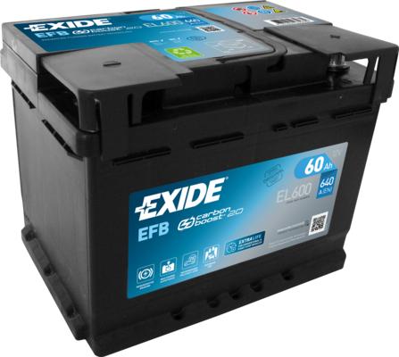Exide EL600 - Startera akumulatoru baterija xparts.lv