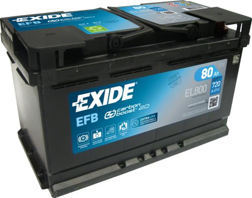 Exide EL800 - Стартерная аккумуляторная батарея, АКБ xparts.lv