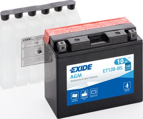 Exide ET12B-BS - Стартерная аккумуляторная батарея, АКБ xparts.lv
