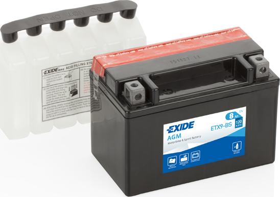 Exide ETX9-BS - Стартерная аккумуляторная батарея, АКБ xparts.lv