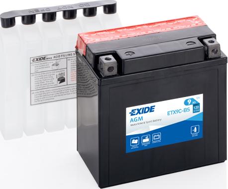 Exide ETX9C-BS - Starterio akumuliatorius xparts.lv