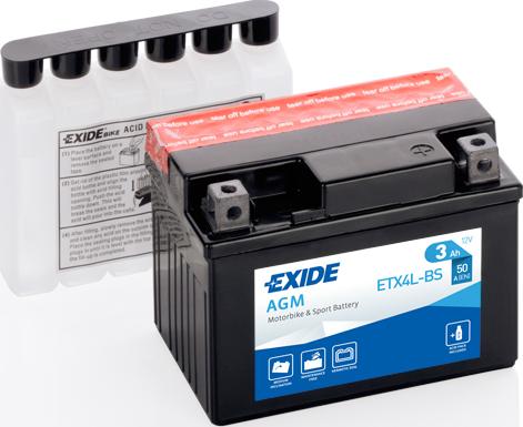 Exide ETX4L-BS - Стартерная аккумуляторная батарея, АКБ xparts.lv