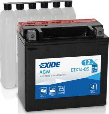 Exide ETX14-BS - Startera akumulatoru baterija xparts.lv