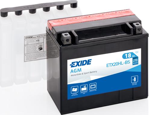 Exide ETX20HL-BS - Стартерная аккумуляторная батарея, АКБ xparts.lv