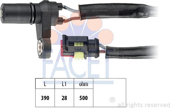 FACET 9.0231 - RPM Sensor, automatic transmission xparts.lv