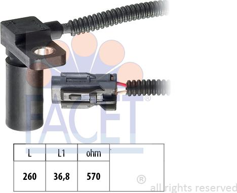 FACET 9.0232 - RPM Sensor, automatic transmission xparts.lv