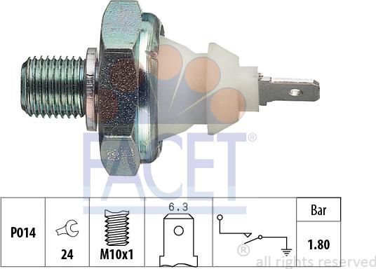 FACET 7.0045 - Sender Unit, oil pressure xparts.lv