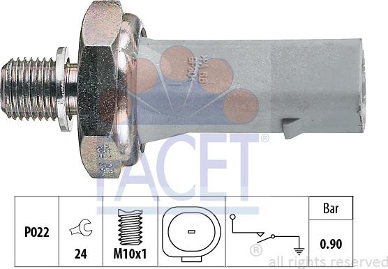 FACET 7.0134 - Sender Unit, oil pressure xparts.lv