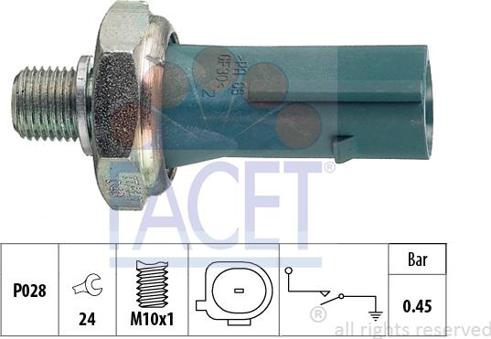 FACET 7.0174 - Sender Unit, oil pressure xparts.lv