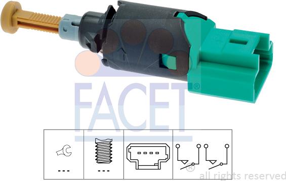 FACET 7.1335 - Switch, clutch control (cruise control) xparts.lv