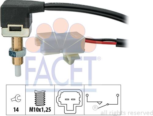 FACET 7.1289 - Switch, clutch control (cruise control) xparts.lv