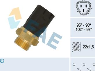 FAE 38185 - Термовыключатель, вентилятор радиатора / кондиционера xparts.lv