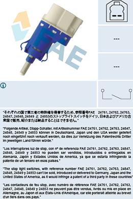 FAE 24848 - Brake Light Switch xparts.lv