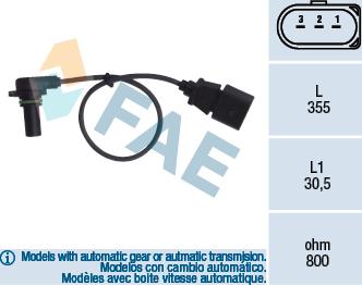 FAE 79062 - RPM Sensor, automatic transmission xparts.lv