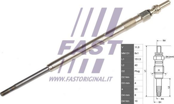 Fast FT82706 - Свеча накаливания xparts.lv