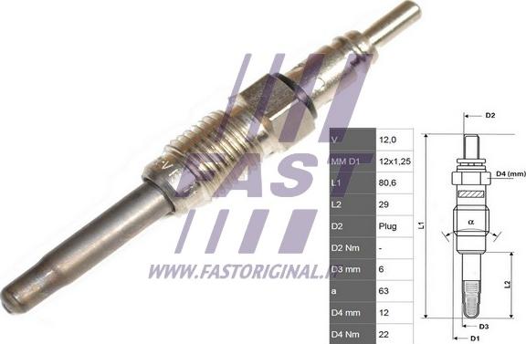 Fast FT82725 - Свеча накаливания xparts.lv