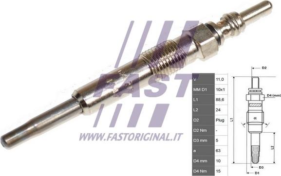 Fast FT82726 - Свеча накаливания xparts.lv