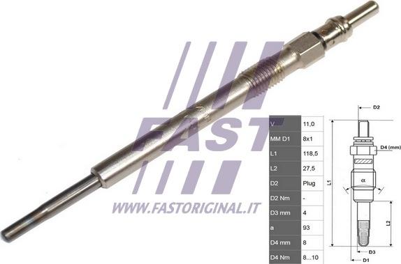 Fast FT82720 - Свеча накаливания xparts.lv