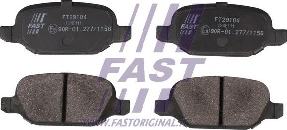 Fast FT29104 - Stabdžių trinkelių rinkinys, diskinis stabdys xparts.lv