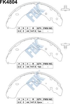 FBK FK4804 - Brake Shoe Set xparts.lv