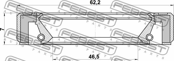 Febest 95GBY-48620707R - Shaft Seal, transfer case xparts.lv