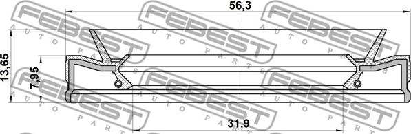 Febest 95HEY-33560814C - Shaft Seal, automatic transmission xparts.lv