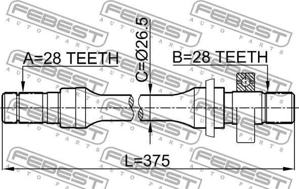 Febest 0512-626GE - Drive Shaft xparts.lv