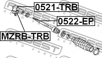 Febest MZRB-TRB - Ремкомплект, наконечник поперечной рулевой тяги xparts.lv