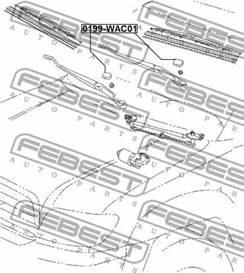 Febest 0199-WAC01 - Vāks, Stikla tīrītāja svira xparts.lv