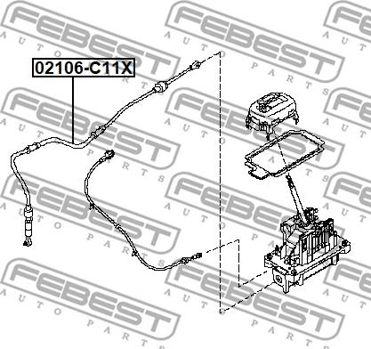 Febest 02106-C11X - Trosas, automatinė pavarų dėžė xparts.lv
