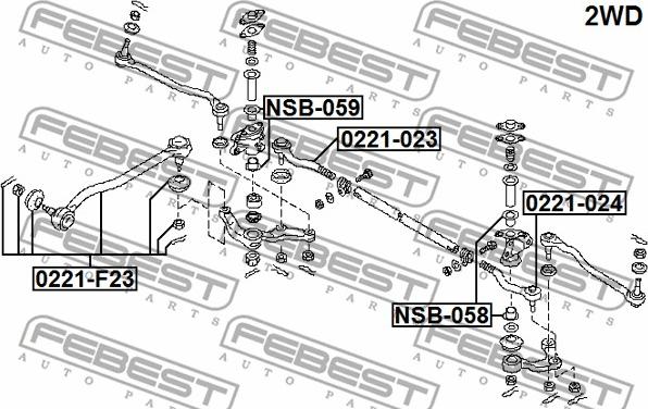 Febest NSB-059 - Vairavimo svirties įvorė xparts.lv