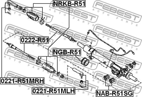 Febest NAB-R51SG - Piekare, Stūres iekārta xparts.lv