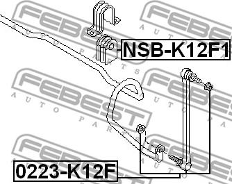 Febest 0223-K12F - Stiepnis / Atsaite, Stabilizators xparts.lv