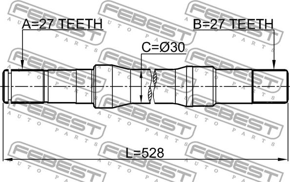 Febest 1012-C100RH - Piedziņas vārpsta xparts.lv