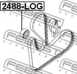 Febest 2488-LOG - Deflection / Guide Pulley, v-ribbed belt xparts.lv