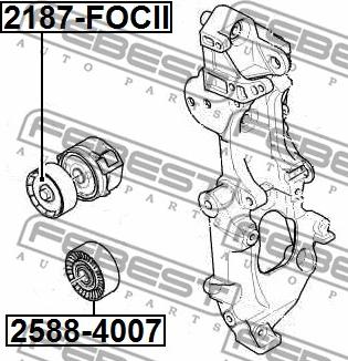 Febest 2187-FOCII - Deflection / Guide Pulley, v-ribbed belt xparts.lv