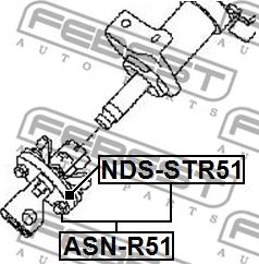 Febest ASN-R51 - Stūres sviras vārpsta xparts.lv