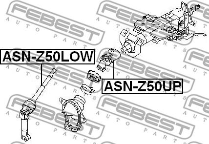 Febest ASN-Z50UP - Stūres sviras vārpsta xparts.lv