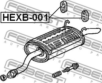 Febest HEXB-001 - Montāžas komplekts, Izplūdes gāzu sistēma xparts.lv
