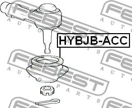 Febest HYBJB-ACC - Ремкомплект, наконечник поперечной рулевой тяги xparts.lv