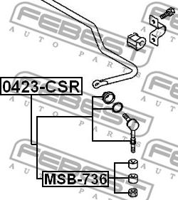 Febest MSB-736 - Remkomplekts, Stabilizatora atsaite xparts.lv
