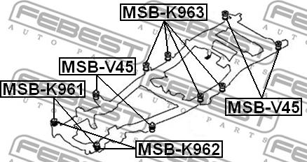 Febest MSB-K961 - Опора, рама автомобиля xparts.lv