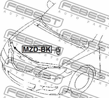 Febest MZD-BK - Buferis, Motora pārsegs xparts.lv
