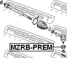 Febest MZRB-PREM - Remkomplekts, Stūres šķērsstiepņa uzgalis xparts.lv
