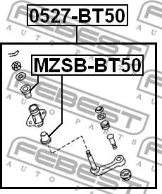 Febest MZSB-BT50 - Втулка, рычаг поворотного кулака xparts.lv