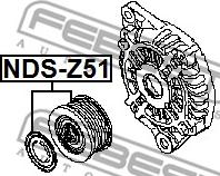 Febest NDS-Z51 - Piedziņas skriemelis, Ģenerators xparts.lv