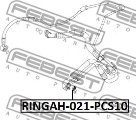 Febest RINGAH-021-PCS10 - Blīvgredzens, Gaisa kondicioniera cauruļvads xparts.lv